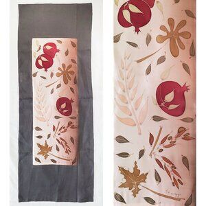 Edna Ron Hand painted Judaica Gift Bread Cover Shabat Shalom Challah Cover Silk